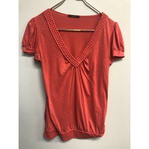Soprano Womens Salmon / Pink / Red V neck Shirt To